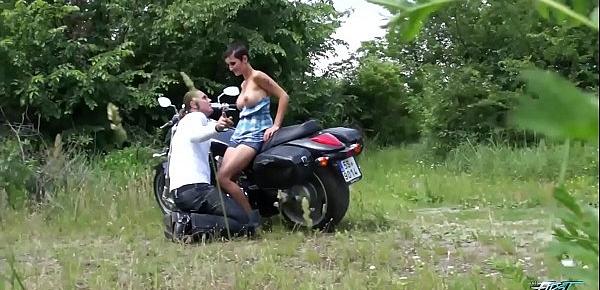  Motorcycle Instructor Plows a Sexy Student&039;s Slit in Nature